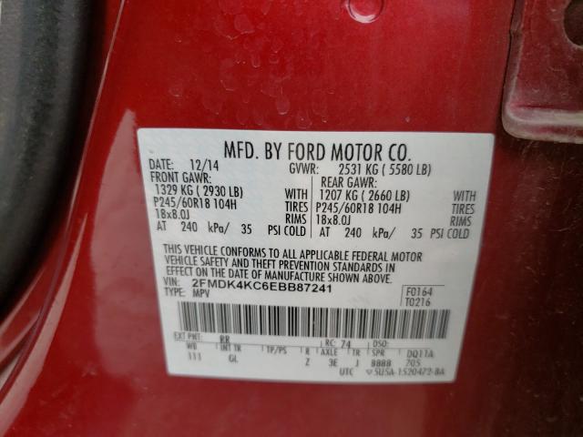 Photo 9 VIN: 2FMDK4KC6EBB87241 - FORD EDGE LIMIT 