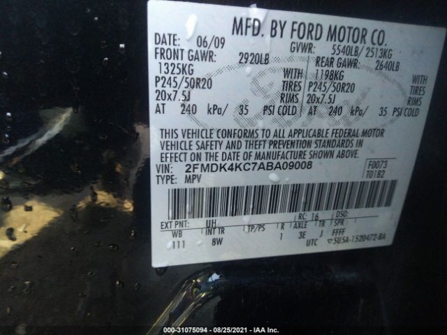 Photo 8 VIN: 2FMDK4KC7ABA09008 - FORD EDGE 