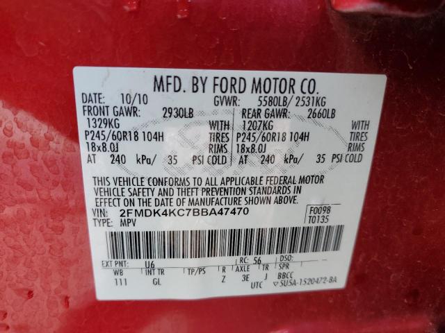 Photo 12 VIN: 2FMDK4KC7BBA47470 - FORD EDGE LIMIT 