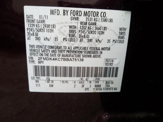 Photo 9 VIN: 2FMDK4KC7BBA75138 - FORD EDGE LIMIT 