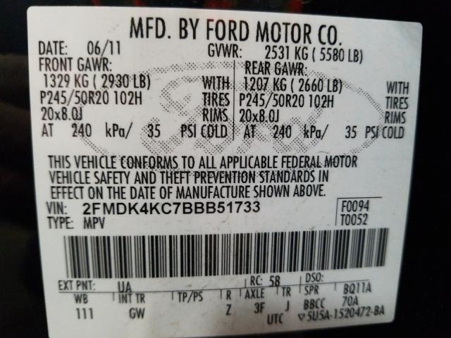 Photo 9 VIN: 2FMDK4KC7BBB51733 - FORD EDGE LIMIT 