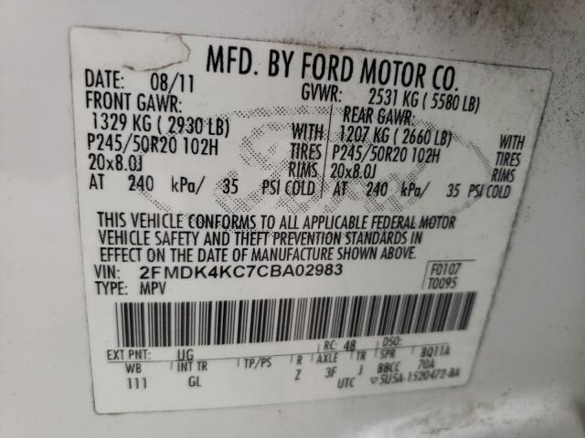 Photo 9 VIN: 2FMDK4KC7CBA02983 - FORD EDGE LIMIT 