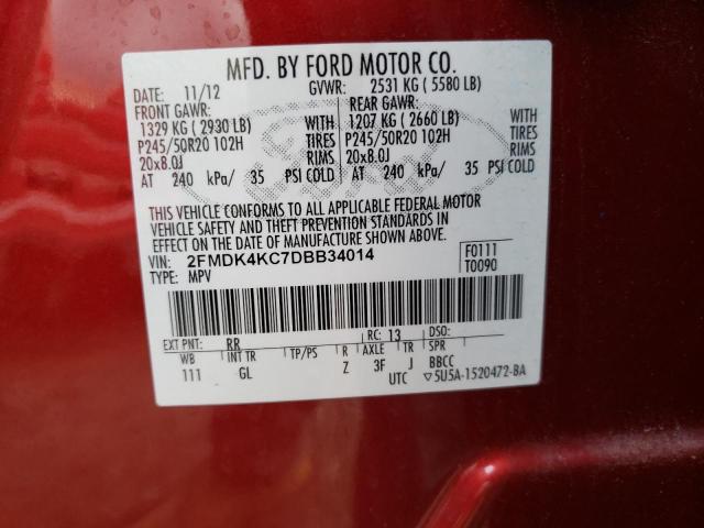 Photo 9 VIN: 2FMDK4KC7DBB34014 - FORD EDGE LIMIT 