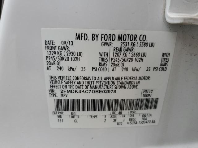 Photo 12 VIN: 2FMDK4KC7DBE02978 - FORD EDGE LIMIT 