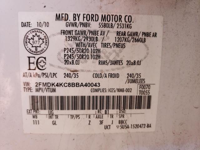 Photo 12 VIN: 2FMDK4KC8BBA40043 - FORD EDGE LIMIT 