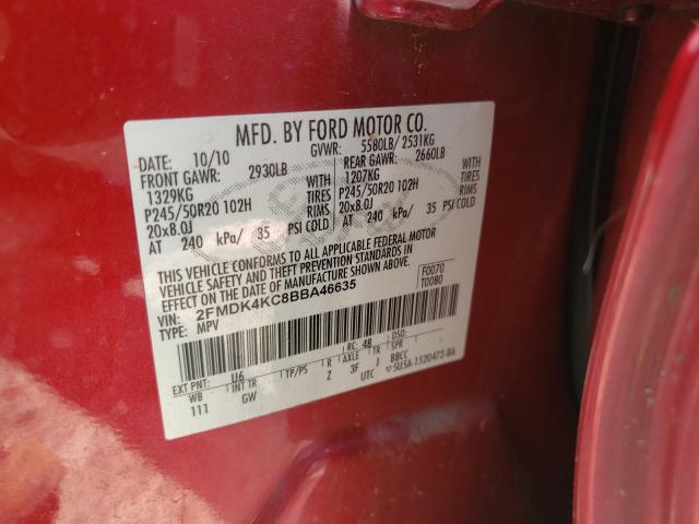 Photo 9 VIN: 2FMDK4KC8BBA46635 - FORD EDGE LIMIT 