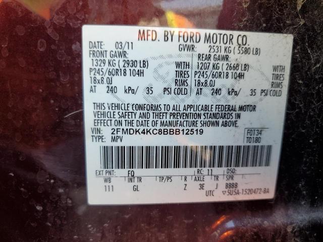 Photo 12 VIN: 2FMDK4KC8BBB12519 - FORD EDGE 