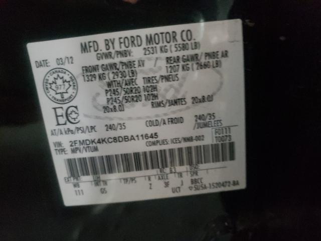 Photo 9 VIN: 2FMDK4KC8DBA11645 - FORD EDGE 