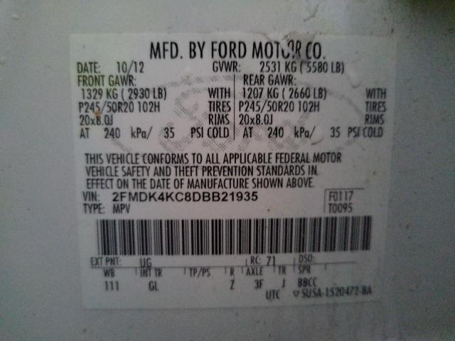 Photo 12 VIN: 2FMDK4KC8DBB21935 - FORD EDGE LIMIT 