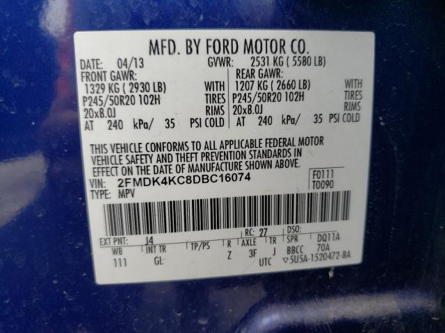 Photo 9 VIN: 2FMDK4KC8DBC16074 - FORD EDGE LIMIT 