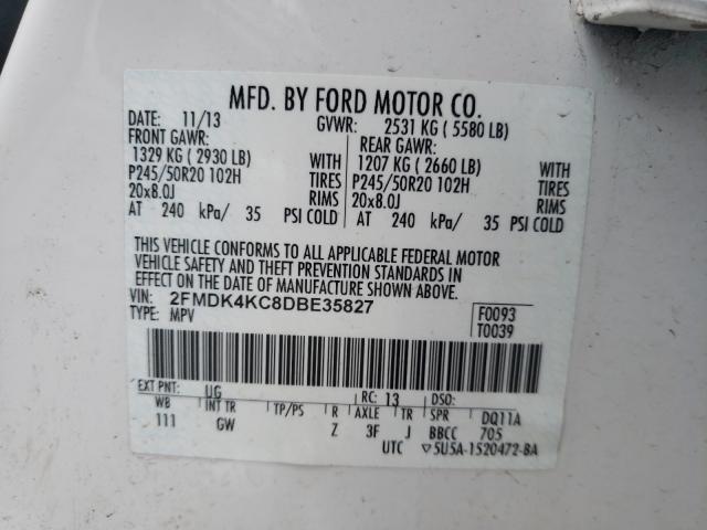 Photo 9 VIN: 2FMDK4KC8DBE35827 - FORD EDGE LIMIT 