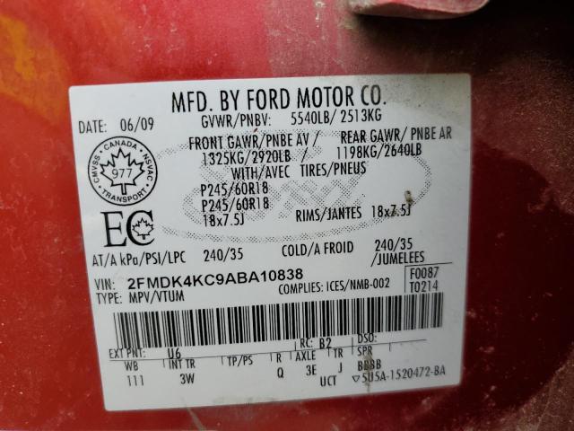 Photo 12 VIN: 2FMDK4KC9ABA10838 - FORD EDGE LIMIT 