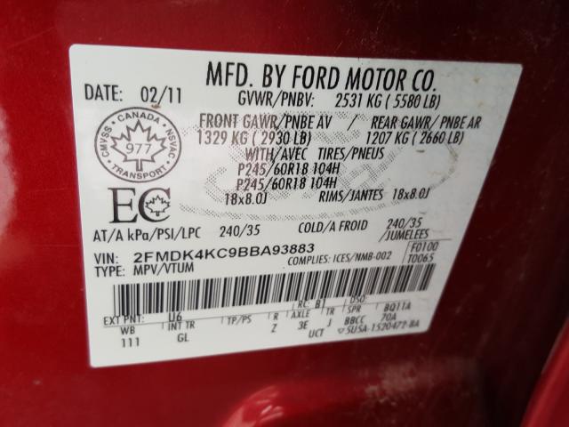 Photo 9 VIN: 2FMDK4KC9BBA93883 - FORD EDGE LIMIT 