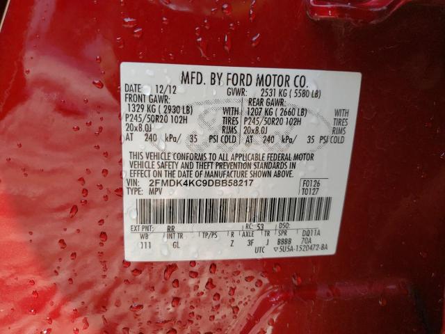 Photo 9 VIN: 2FMDK4KC9DBB58217 - FORD EDGE LIMIT 