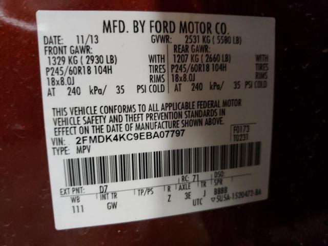 Photo 9 VIN: 2FMDK4KC9EBA07797 - FORD EDGE LIMIT 