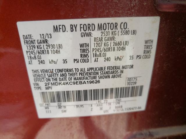 Photo 9 VIN: 2FMDK4KC9EBA19626 - FORD EDGE LIMIT 