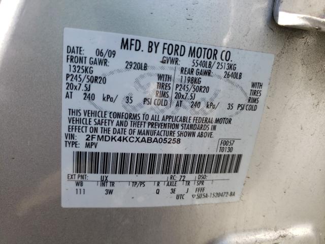 Photo 9 VIN: 2FMDK4KCXABA05258 - FORD EDGE LIMIT 