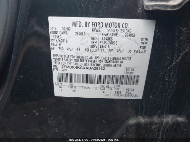 Photo 8 VIN: 2FMDK4KCXABA28362 - FORD EDGE 