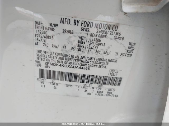 Photo 8 VIN: 2FMDK4KCXABA44366 - FORD EDGE 