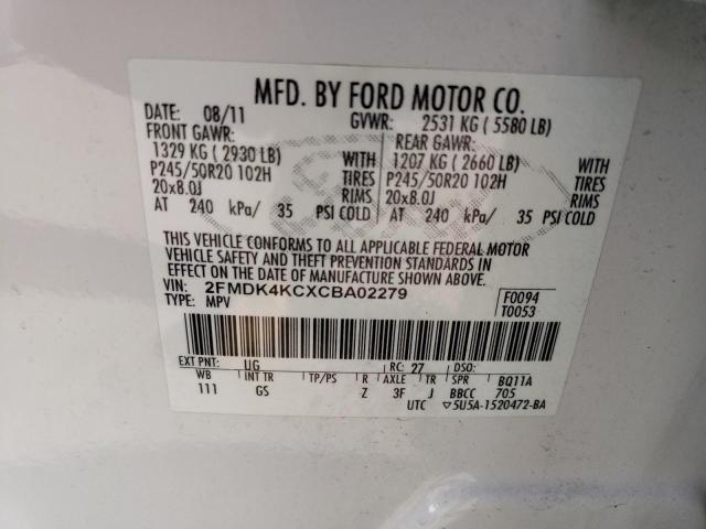 Photo 11 VIN: 2FMDK4KCXCBA02279 - FORD EDGE 