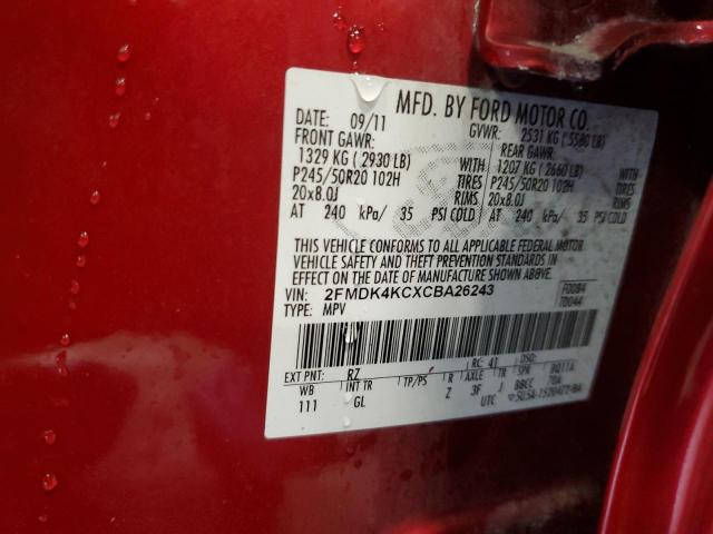 Photo 11 VIN: 2FMDK4KCXCBA26243 - FORD EDGE 