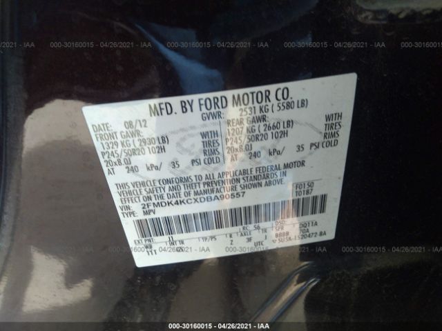 Photo 8 VIN: 2FMDK4KCXDBA90557 - FORD EDGE 