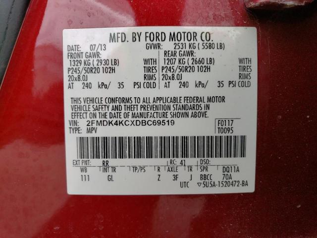 Photo 12 VIN: 2FMDK4KCXDBC69519 - FORD EDGE LIMIT 