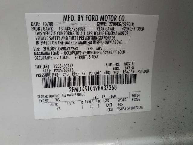 Photo 12 VIN: 2FMDK51C49BA37268 - FORD FLEX SE 