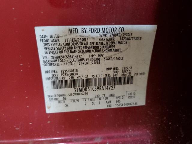 Photo 12 VIN: 2FMDK51C59BA14727 - FORD FLEX SE 