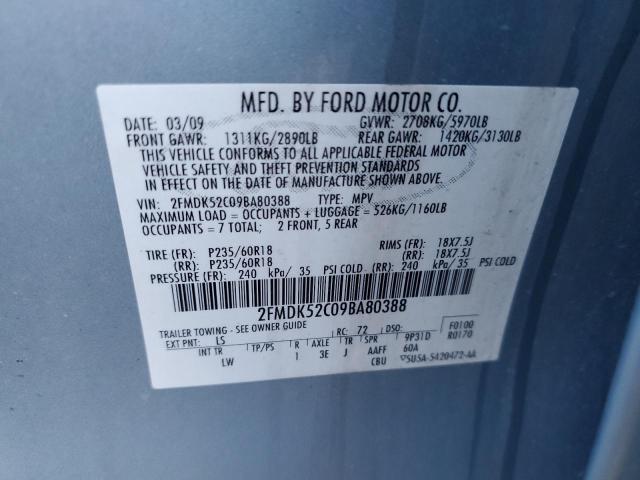 Photo 12 VIN: 2FMDK52C09BA80388 - FORD FLEX 