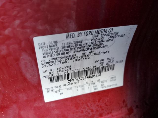 Photo 12 VIN: 2FMDK52C69BA06358 - FORD FLEX SEL 