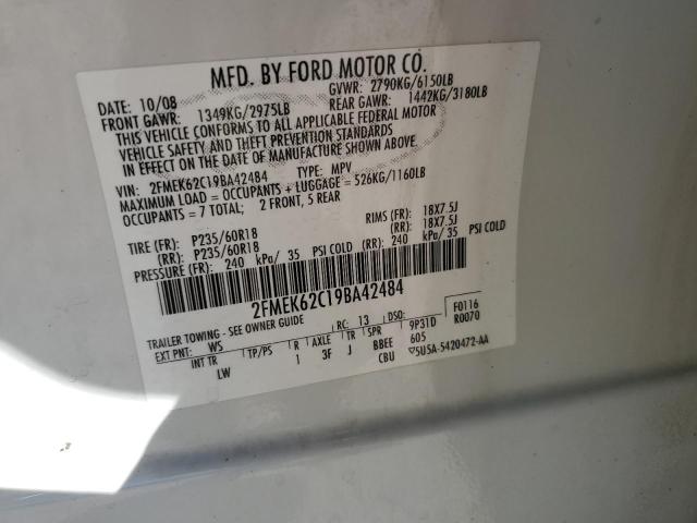 Photo 12 VIN: 2FMEK62C19BA42484 - FORD FLEX 