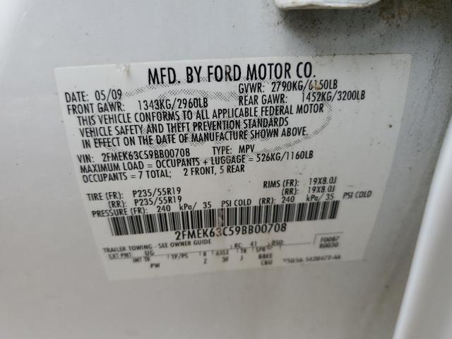 Photo 12 VIN: 2FMEK63C59BB00708 - FORD FLEX 