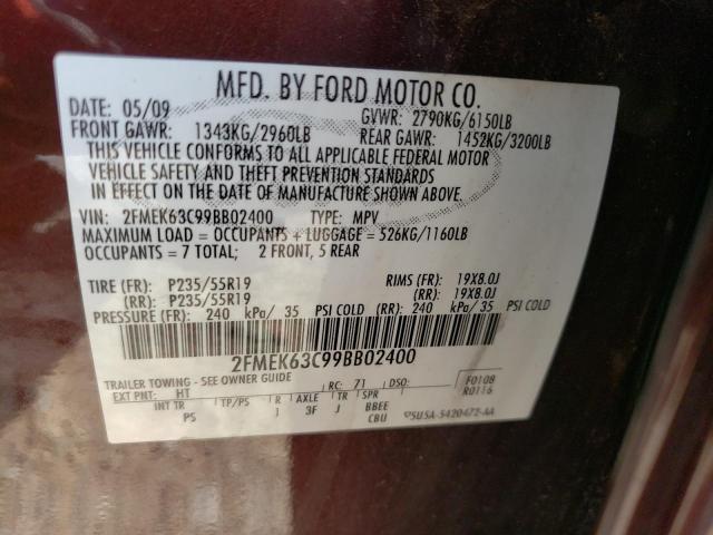 Photo 12 VIN: 2FMEK63C99BB02400 - FORD FLEX LIMIT 