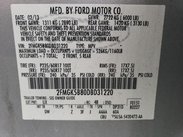 Photo 12 VIN: 2FMGK5B80DBD31220 - FORD FLEX SE 