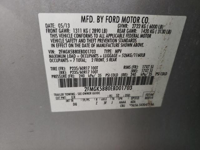 Photo 12 VIN: 2FMGK5B80EBD01703 - FORD FLEX 