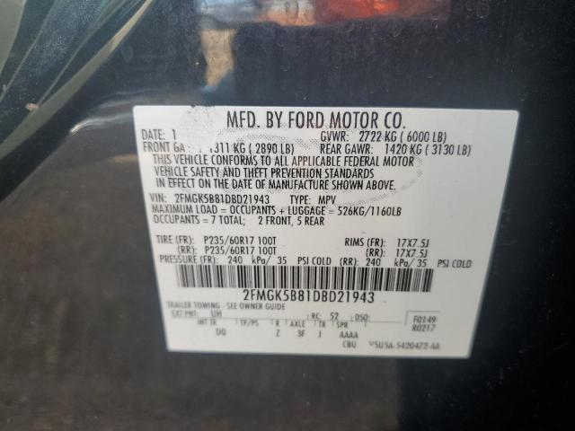 Photo 12 VIN: 2FMGK5B81DBD21943 - FORD FLEX SE 