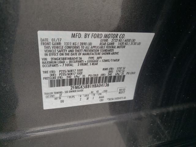 Photo 9 VIN: 2FMGK5B81HBA04136 - FORD FLEX SE 