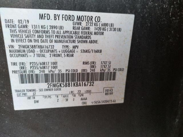 Photo 11 VIN: 2FMGK5B81KBA16732 - FORD FLEX SE 