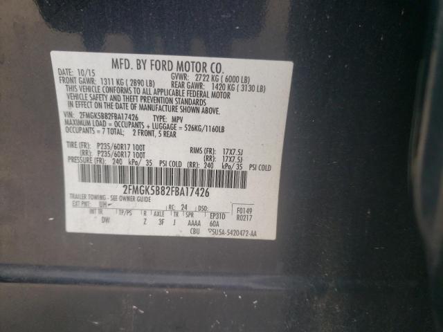 Photo 9 VIN: 2FMGK5B82FBA17426 - FORD FLEX SE 