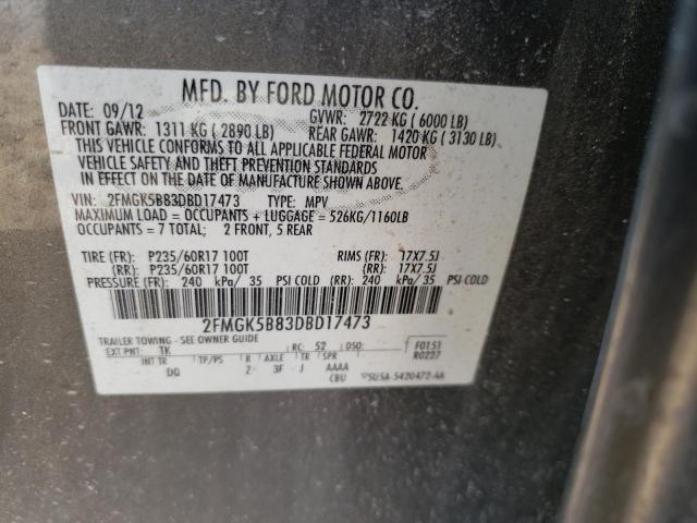 Photo 9 VIN: 2FMGK5B83DBD17473 - FORD FLEX SE 