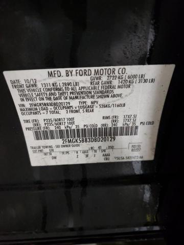 Photo 11 VIN: 2FMGK5B83DBD20129 - FORD FLEX SE 