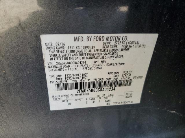 Photo 12 VIN: 2FMGK5B83GBA04234 - FORD FLEX 