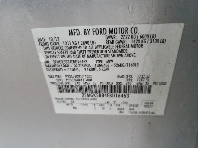 Photo 12 VIN: 2FMGK5B84EBD16463 - FORD FLEX 