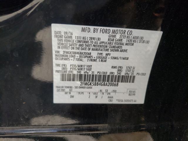 Photo 9 VIN: 2FMGK5B84GBA20068 - FORD FLEX SE 