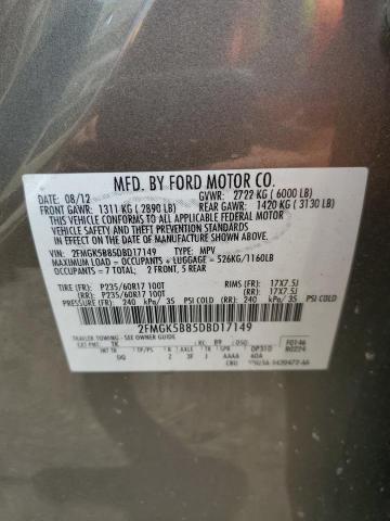 Photo 12 VIN: 2FMGK5B85DBD17149 - FORD FLEX SE 