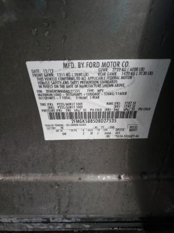 Photo 11 VIN: 2FMGK5B85DBD27535 - FORD FLEX 