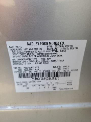 Photo 13 VIN: 2FMGK5B85GBA19270 - FORD FLEX SE 