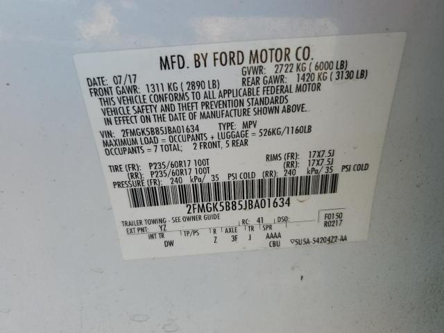 Photo 12 VIN: 2FMGK5B85JBA01634 - FORD FLEX SE 