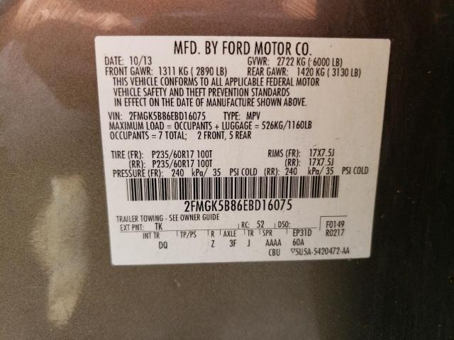 Photo 11 VIN: 2FMGK5B86EBD16075 - FORD FLEX 